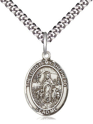 Sterling Silver Lord Is My Shepherd Medal Religious Jewelry Engraved Catholic Saint Jewelry