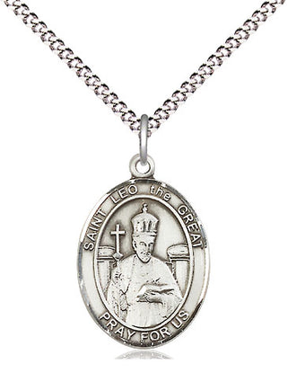 Pewter Saint Leo the Great Medal Religious Jewelry Engraved Catholic Saint Jewelry