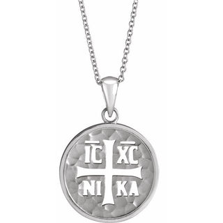 Sterling Silver Orthodox IC XC NIKA Medallion 16-18" Necklace