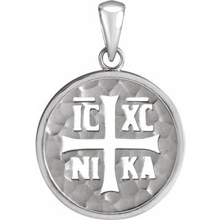 Sterling Silver Orthodox IC XC NIKA Medallion Pendant