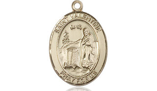 14kt Gold Saint Valentine of Rome Medal Engraved Catholic Saint Jewelry