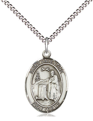 Pewter Saint Valentine of Rome Medal Religious Jewelry Engraved Catholic Saint Jewelry