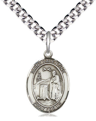 Pewter Saint Valentine of Rome Medal Religious Jewelry Engraved Catholic Saint Jewelry