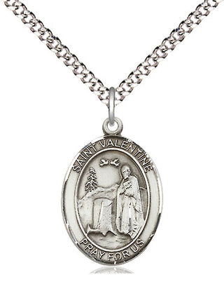 Pewter Saint Valentine of Rome Medal Religious Jewelry Engraved Catholic Saint Jewelry