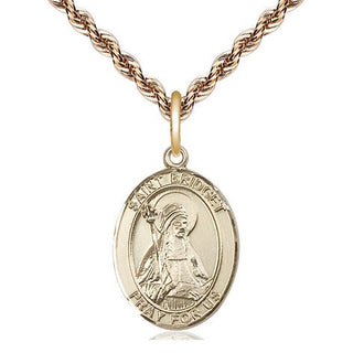 14kt Gold Saint Bridget of Sweden Medal Engraved Catholic Saint Jewelry