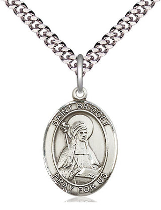 Pewter Saint Bridget of Sweden Medal Religious Jewelry Engraved Catholic Saint Jewelry