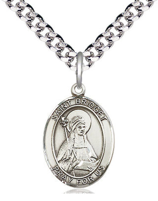 Pewter Saint Bridget of Sweden Medal Religious Jewelry Engraved Catholic Saint Jewelry