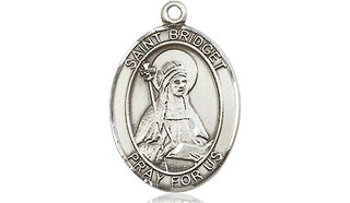 Sterling Silver Saint Bridget of Sweden Medal Religious Jewelry Engraved Catholic Saint Jewelry