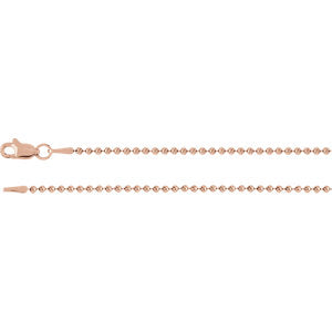 20-inch Bead Chain with Lobster Clasp - 14K Rose