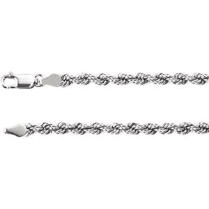 20-inch Rope Chain with Lobster Clasp - 14K White Gold