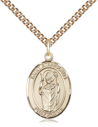 14kt Gold Filled Saint Stanislaus Medal Religious Jewelry Engraved Catholic Saint Jewelry