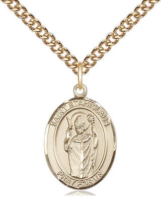 14kt Gold Filled Saint Stanislaus Medal Religious Jewelry Engraved Catholic Saint Jewelry