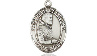 Pewter Saint Pio of Pietrelcina Medal Engraved Catholic Saint Jewelry