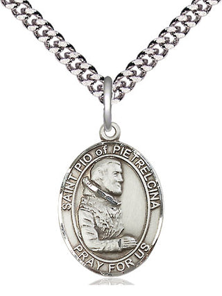 Pewter Saint Pio of Pietrelcina Medal Religious Jewelry Engraved Catholic Saint Jewelry