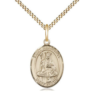 14kt Gold Filled Saint Walburga Medal Religious Jewelry Engraved Catholic Saint Jewelry