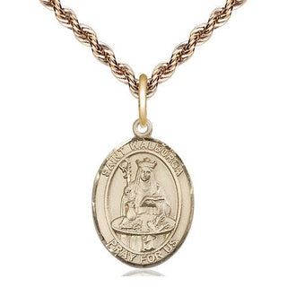 14kt Gold Filled Saint Walburga Medal Religious Jewelry Engraved Catholic Saint Jewelry