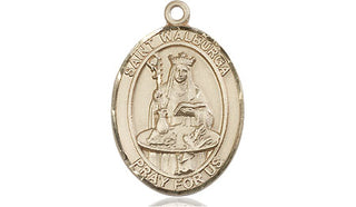 14kt Gold Saint Walburga Medal Engraved Catholic Saint Jewelry