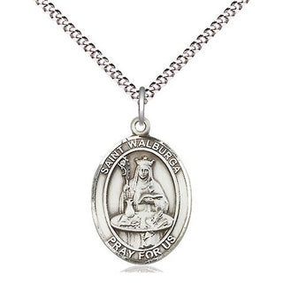 Pewter Saint Walburga Medal Religious Jewelry Engraved Catholic Saint Jewelry