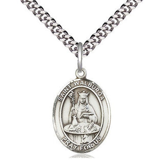 Pewter Saint Walburga Medal Religious Jewelry Engraved Catholic Saint Jewelry