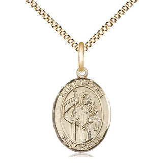 14kt Gold Filled Saint Ursula Medal Religious Jewelry Engraved Catholic Saint Jewelry