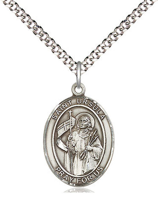 Pewter Saint Ursula Medal Religious Jewelry Engraved Catholic Saint Jewelry