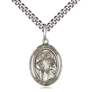 Sterling Silver Saint Ursula Medal Religious Jewelry Engraved Catholic Saint Jewelry