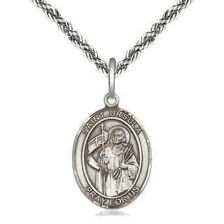 Sterling Silver Saint Ursula Medal Religious Jewelry Engraved Catholic Saint Jewelry