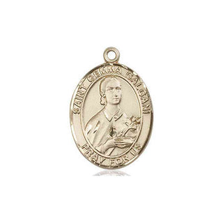 14kt Gold Filled Saint Gemma Galgani Medal Engraved Catholic Saint Jewelry