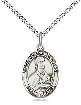 Pewter Saint Gemma Galgani Medal Religious Jewelry Engraved Catholic Saint Jewelry