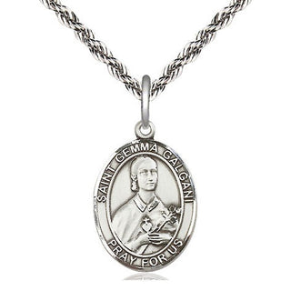 Sterling Silver Saint Gemma Galgani Medal Religious Jewelry Engraved Catholic Saint Jewelry
