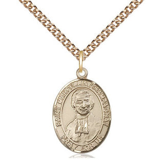 14kt Gold Saint Marcellin Champagnat Medal Engraved Catholic Saint Jewelry