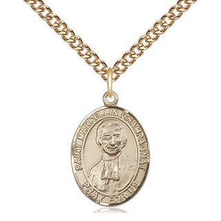 14kt Gold Saint Marcellin Champagnat Medal Engraved Catholic Saint Jewelry