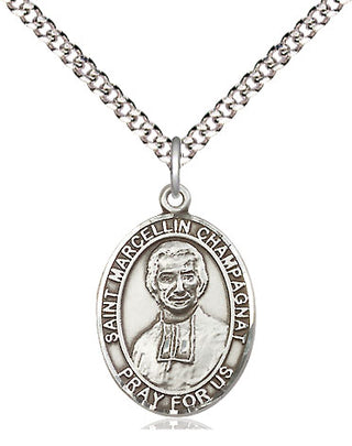 Pewter Saint Marcellin Champagnat Medal Religious Jewelry Engraved Catholic Saint Jewelry