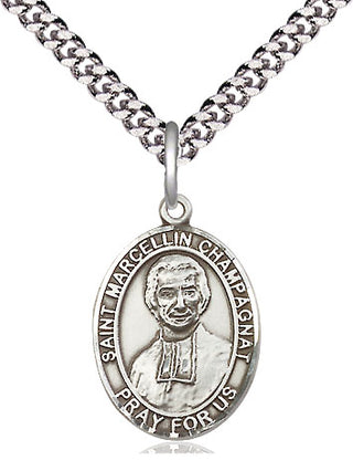 Pewter Saint Marcellin Champagnat Medal Religious Jewelry Engraved Catholic Saint Jewelry