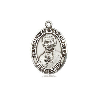 Sterling Silver Saint Marcellin Champagnat Medal Religious Jewelry Engraved Catholic Saint Jewelry