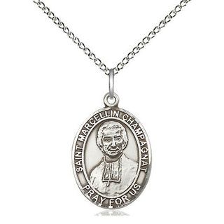 Sterling Silver Saint Marcellin Champagnat Medal Religious Jewelry Engraved Catholic Saint Jewelry