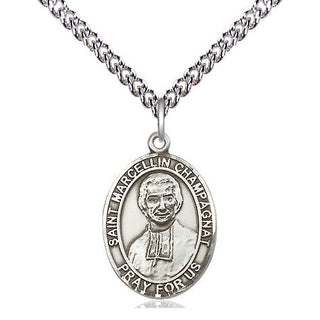 Sterling Silver Saint Marcellin Champagnat Medal Religious Jewelry Engraved Catholic Saint Jewelry