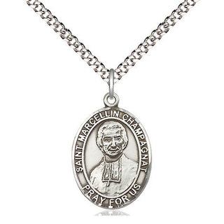 Sterling Silver Saint Marcellin Champagnat Medal Religious Jewelry Engraved Catholic Saint Jewelry