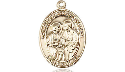 14kt Gold Filled Saints Cosmas & Damian Medal | Medium | Engravable
