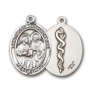 Sterling Silver Sts. Cosmas & Damian Doctors Pendant