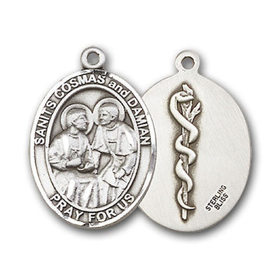 Sterling Silver Sts. Cosmas & Damian Doctors Pendant