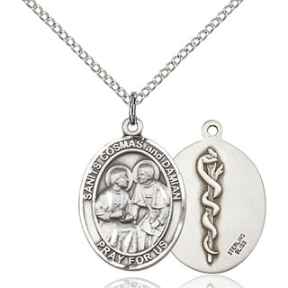 Sterling Silver Sts. Cosmas & Damian Doctors Pendant