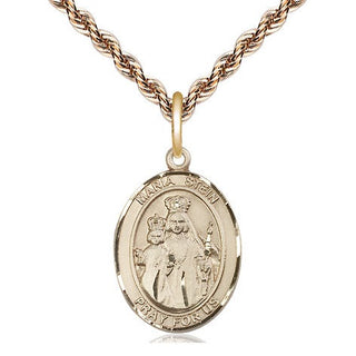 14kt Gold Maria Stein Medal Engraved Catholic Saint Jewelry