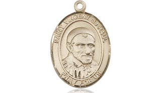 14kt Gold Filled Saint Vincent de Paul Medal Engraved Catholic Saint Jewelry