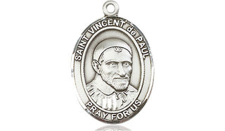 Pewter Saint Vincent de Paul Medal Engraved Catholic Saint Jewelry