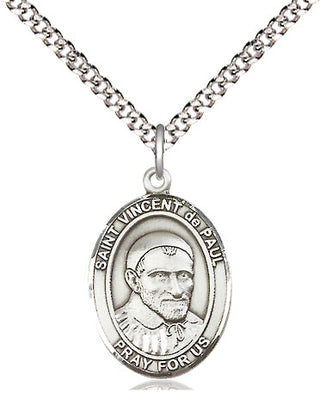 Pewter Saint Vincent de Paul Medal Religious Jewelry Engraved Catholic Saint Jewelry