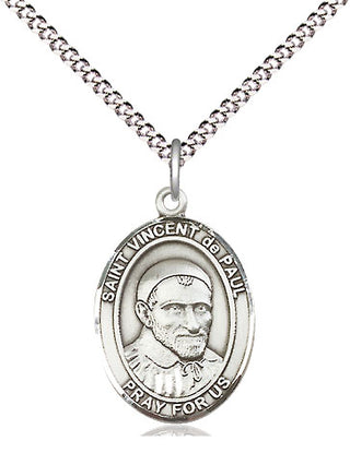 Sterling Silver Saint Vincent de Paul Medal Religious Jewelry Engraved Catholic Saint Jewelry
