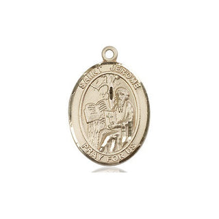 14kt Gold Filled Saint Jerome Medal Engraved Catholic Saint Jewelry