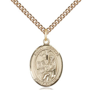 14kt Gold Filled Saint Jerome Medal Religious Jewelry Engraved Catholic Saint Jewelry