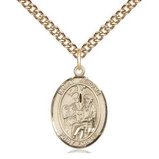 14kt Gold Filled Saint Jerome Medal Religious Jewelry Engraved Catholic Saint Jewelry